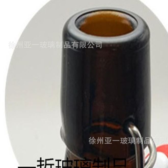 廠家直銷(xiāo)330ml茶色啤酒卡扣防爆玻璃瓶 酵素避光密封玻璃瓶