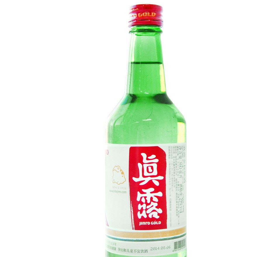 韓國(guó) JINRO真露金標(biāo)燒酒360ml 25%vol 韓劇必備  暢銷(xiāo)韓國(guó)