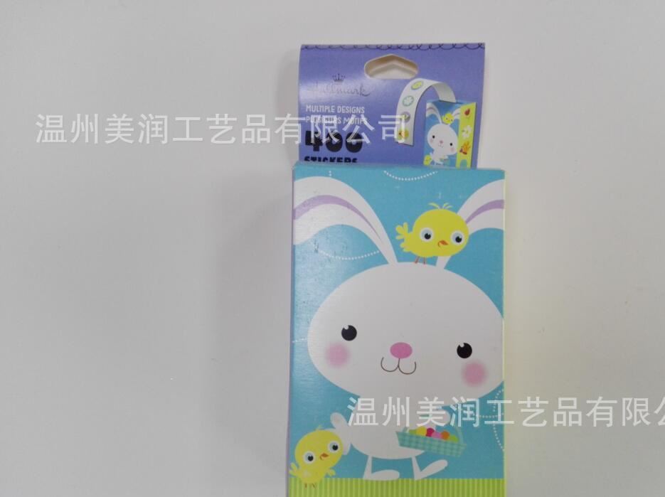 貼紙卷 400張卡頭圖案設(shè)計(jì)不干膠貼紙卷 復(fù)活節(jié)節(jié)日盒裝貼紙卷