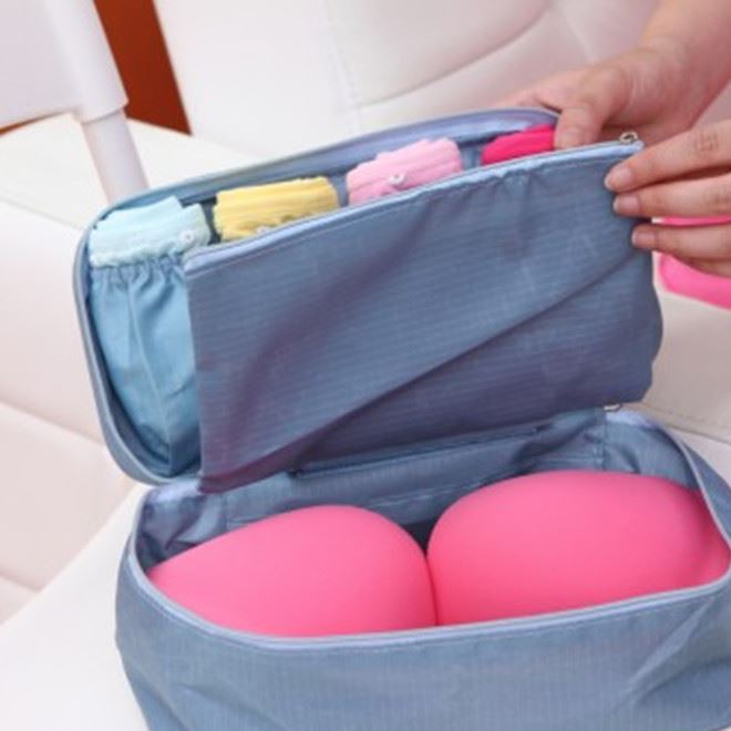 精品女士用品 旅行收納  代有蓋內衣收納盒 文胸襪子收納包