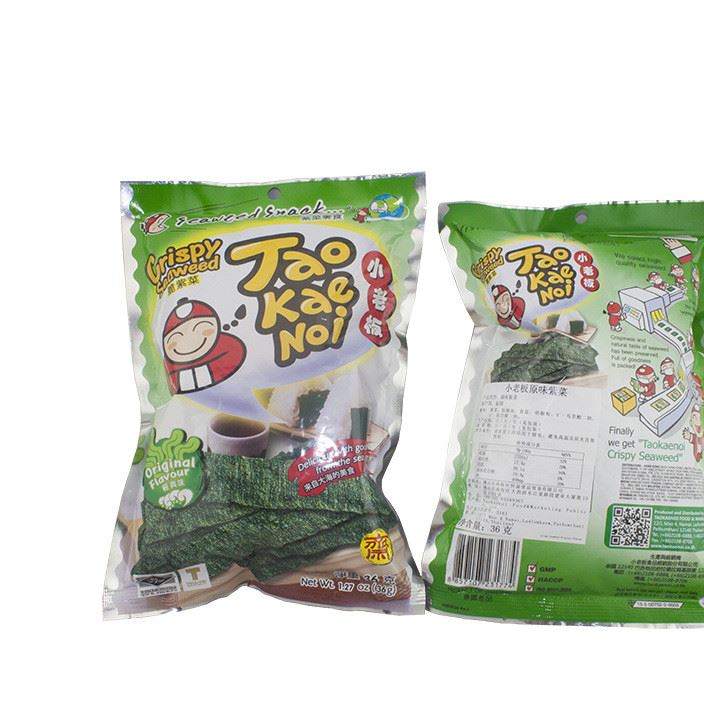 泰國零食 小老板海苔TaoKaeNoi 日式炸紫菜海苔36g整箱48包
