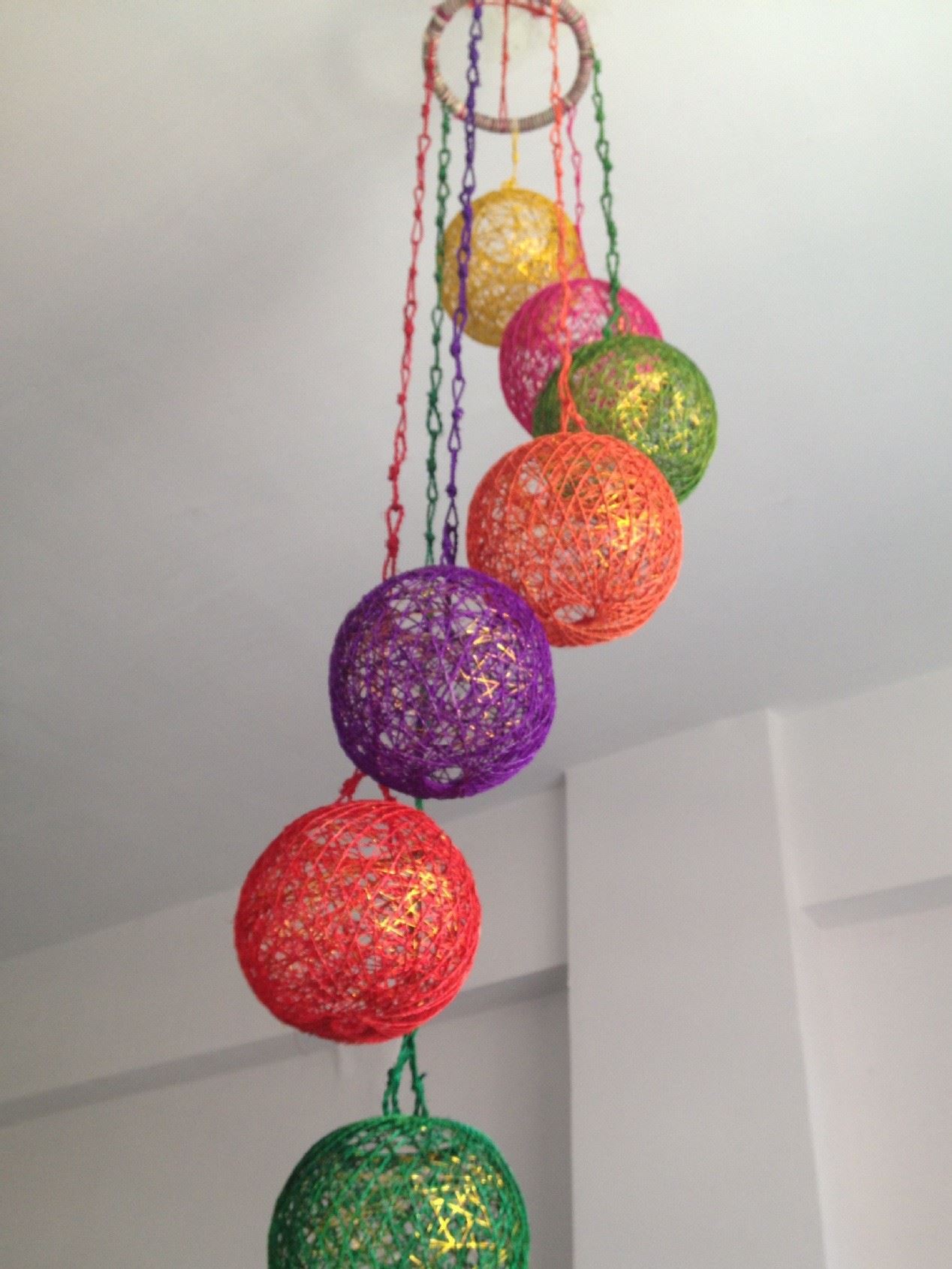 家具装饰用品手工蕉麻环保风铃彩色风铃麻球