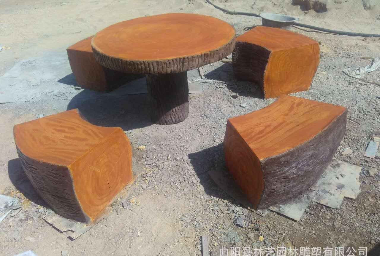 公园庭院水泥仿木石凳石桌