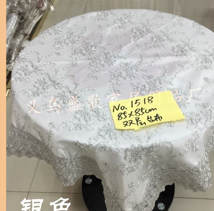 2016高端金色繩銹立體花家居臺(tái)布 餐桌布  沙發(fā)巾 靠墊