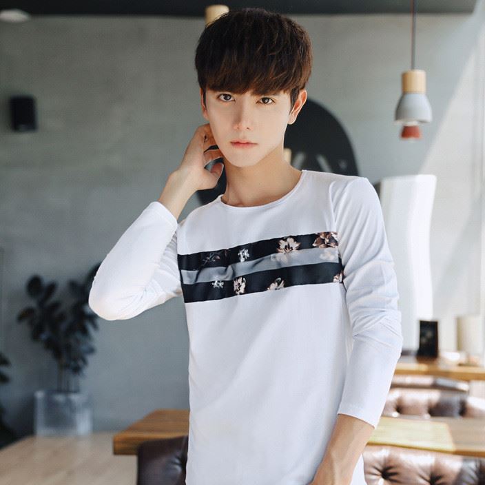 微供男士長(zhǎng)袖t恤韓版上衣服男裝秋季學(xué)生秋衣青少年衛(wèi)衣打底衫潮
