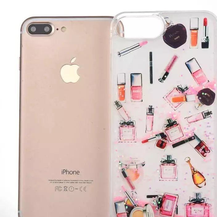 iPhone7流沙手機(jī)殼 蘋果7 plus 彩妝口紅香水瓶液體閃粉夜光軟邊