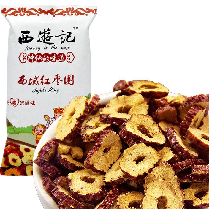 西游記食品 新疆無(wú)核棗片 即食紅棗干 泡茶棗干58g袋裝休閑零食